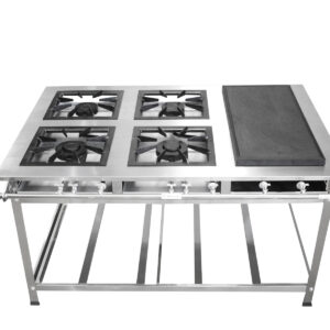 Fogão Quatro Bocas Com Chapa 40x40 - Inox