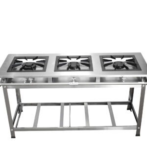 Fogão Três Bocas 40x40 - Inox