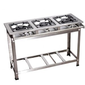 Fogão Três Bocas 30x30 - Inox