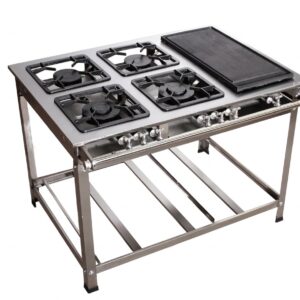 Fogão Quatro Bocas Com Chapa 30x30 - Inox